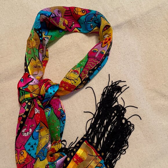Vintage Laurel Burch Silk Scarf - Picture 5 of 5